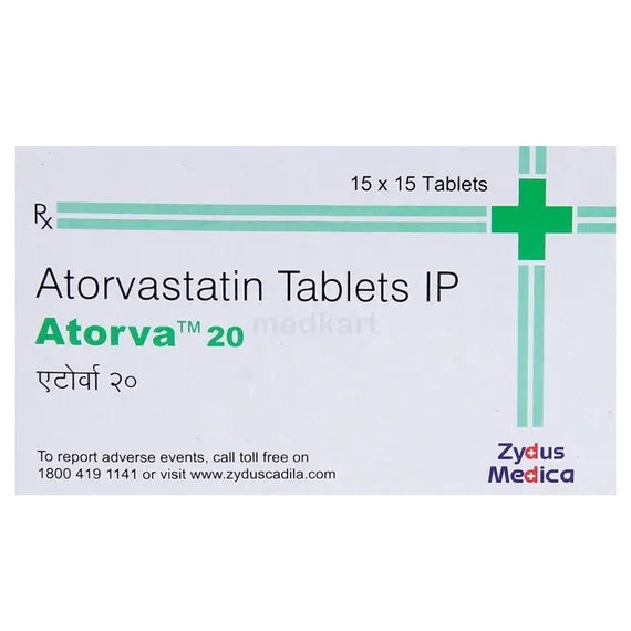 atorva 20mg tablet 15's